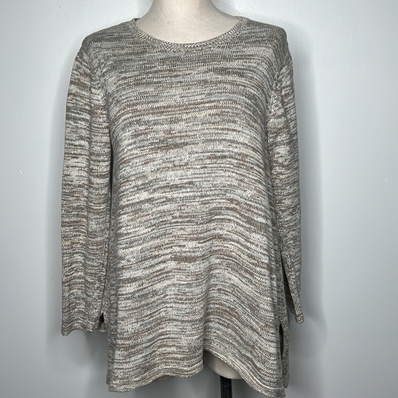 JEANNE PIERRE ASYMMETRICAL MARLED SWEATER SIZE MEDIUM - Picture 1 of 11